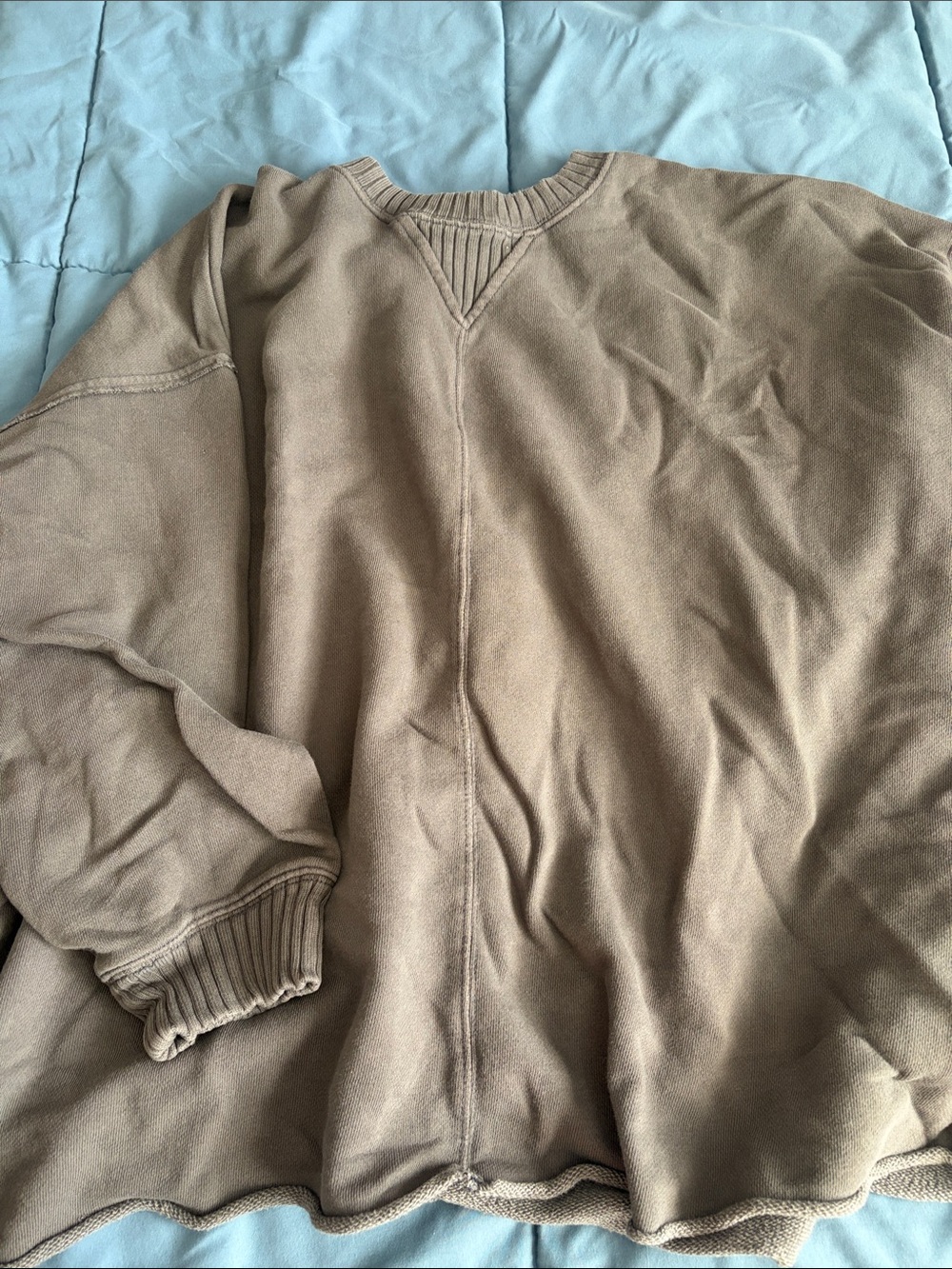 aerie Oversized Crewneck Sweatshirt in Gray